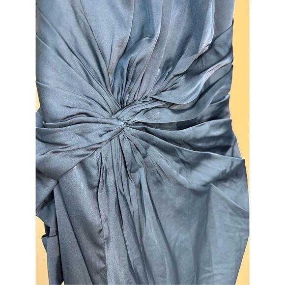 Mac Duggal NWT Open Back High Neck Side Ruched Gown in Ocean Size 6 - Picture 6 of 10